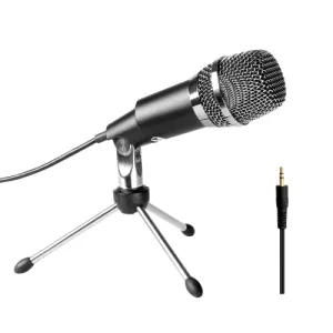 FIFINE K667 Home KTV Handheld Mic Universal Sound Recording Microphone with Tripod Stand for PC & Laptop 3.5mm Earphone Port Cable Length 1.3m Black
