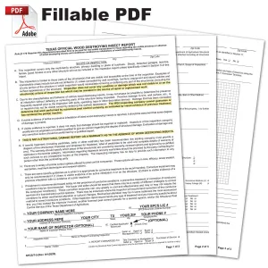 Fillable PDF SPCS/T-5 Texas Official Wood Destroying Insect (WDI) Report
