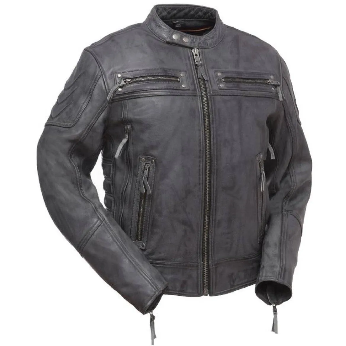 First Manufacturing Men's Warrior King Motorcycle Leather Jacket