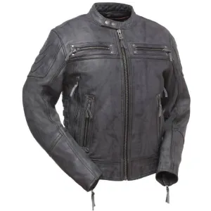 First Manufacturing Men's Warrior King Motorcycle Leather Jacket
