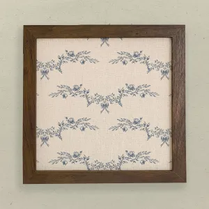 Floral Bow Toile - Spring Framed Sign