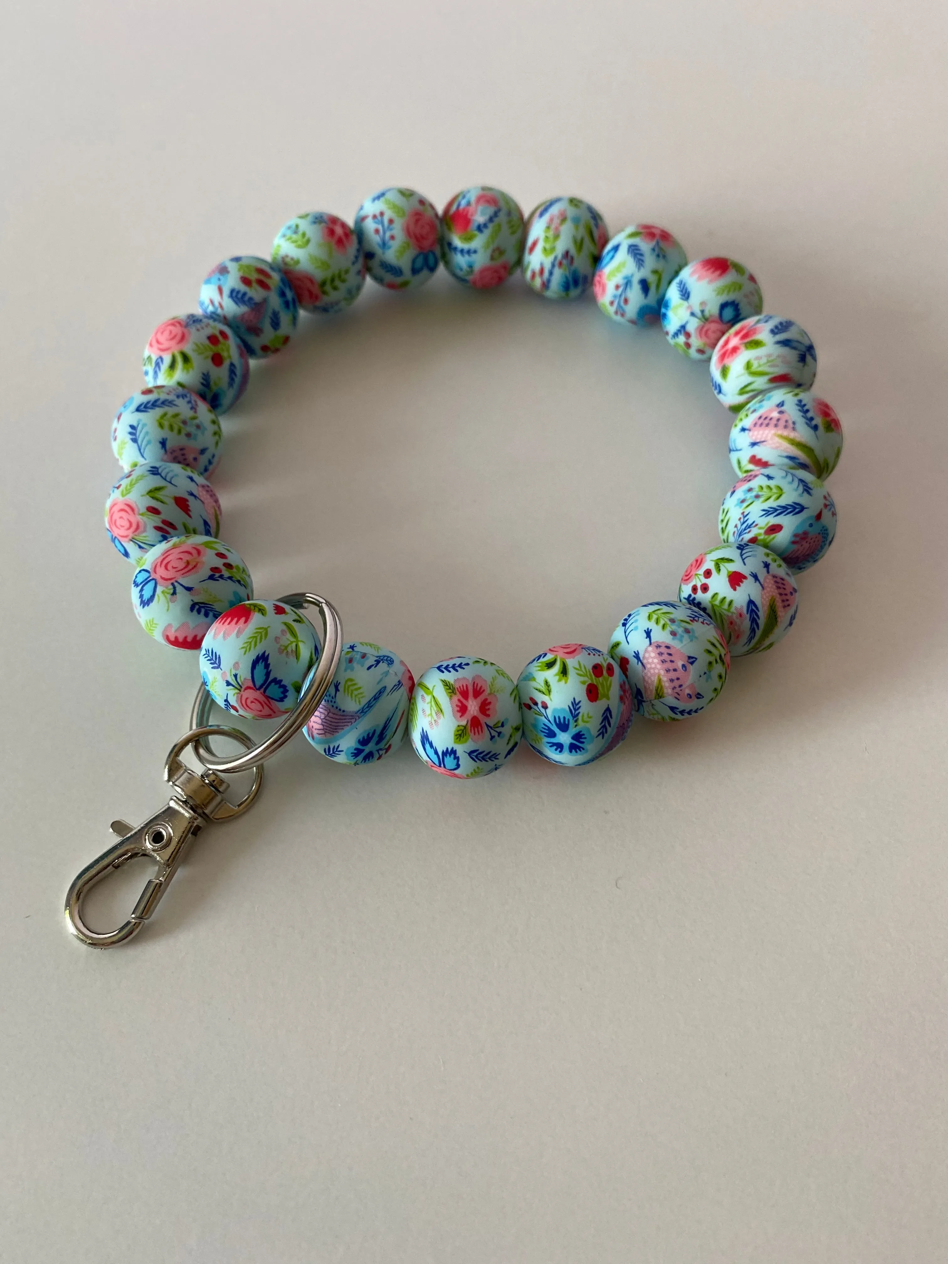 “Floral Print” Wristlet Keychain