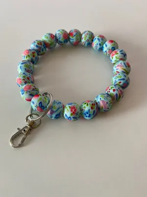 “Floral Print” Wristlet Keychain