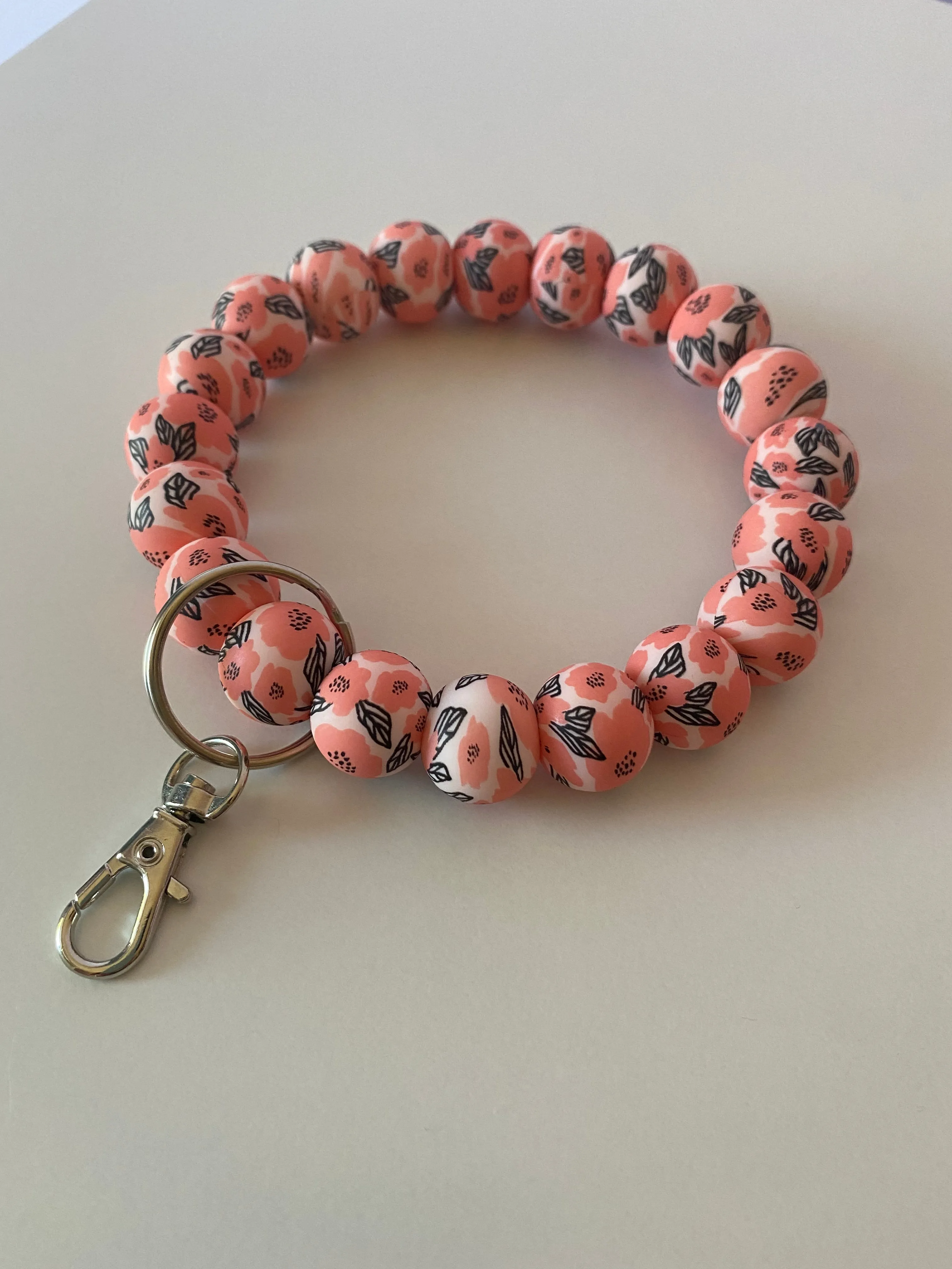 “Floral Print” Wristlet Keychain