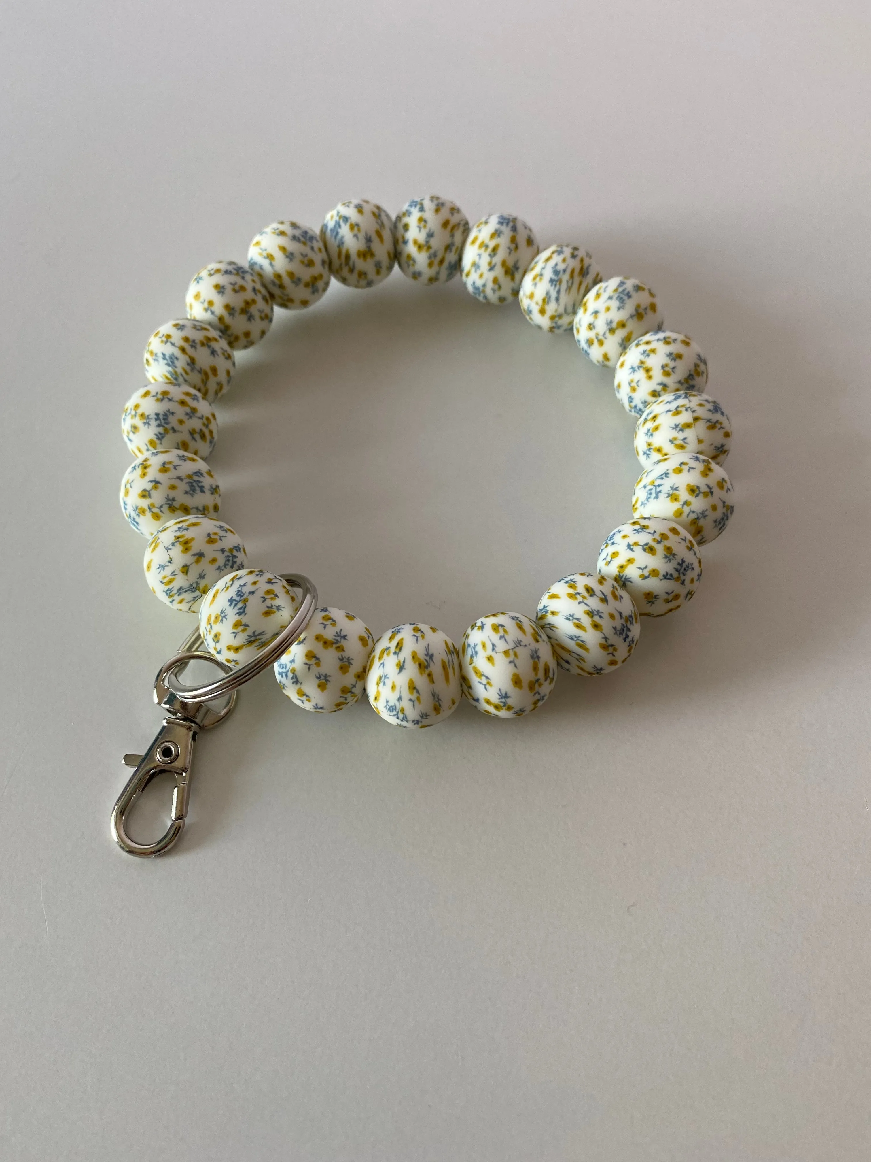 “Floral Print” Wristlet Keychain