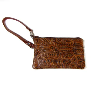 Floral Wristlet- Brown