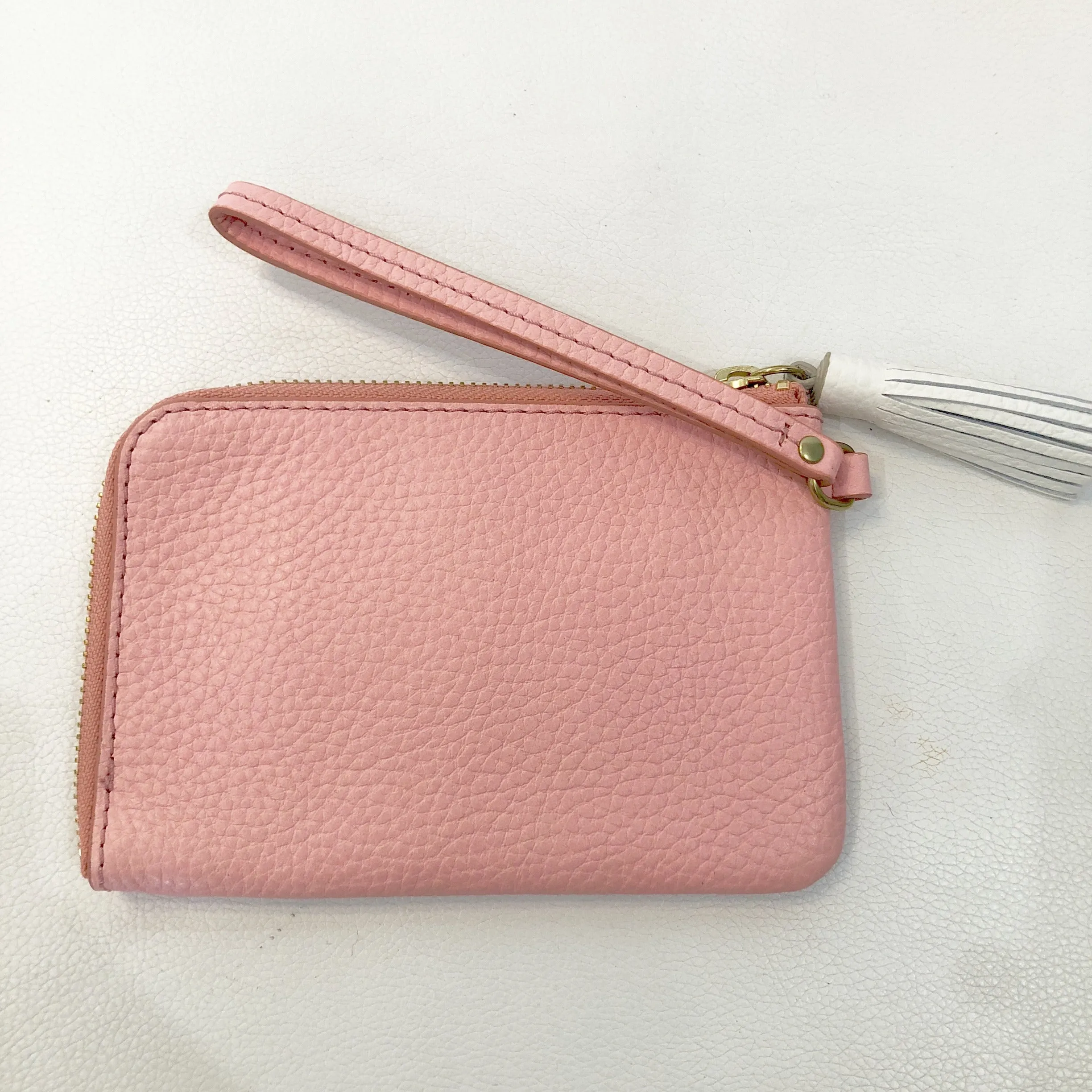 FOSSIL Pink Leather Tassle Wristlet