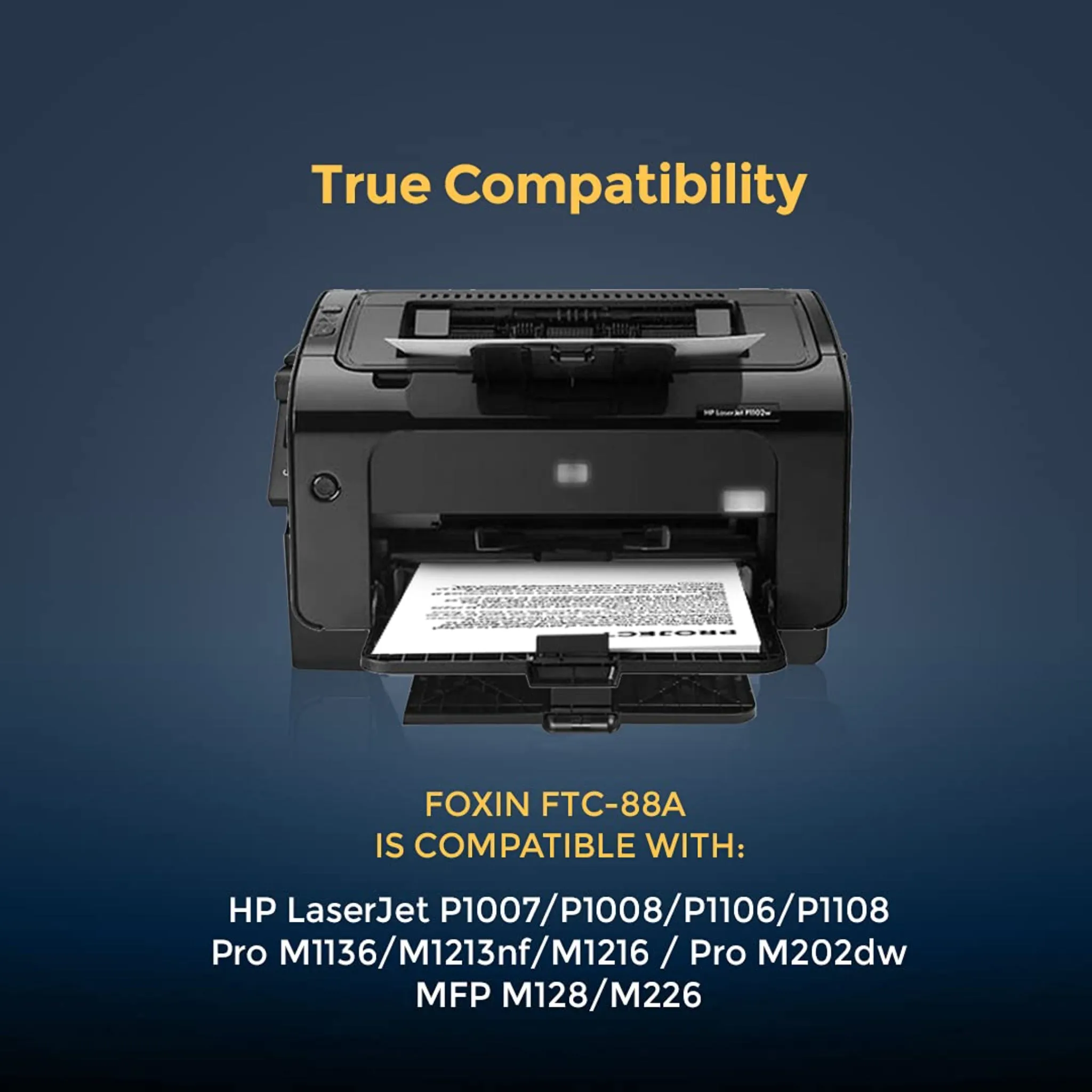 Foxin FTC 88A Laser Toner Cartridge compatible with P1007, P1008, P1106, P1108, ProM1136, M1213nf M1216, Pro MFP M128, M226DW, M226DN