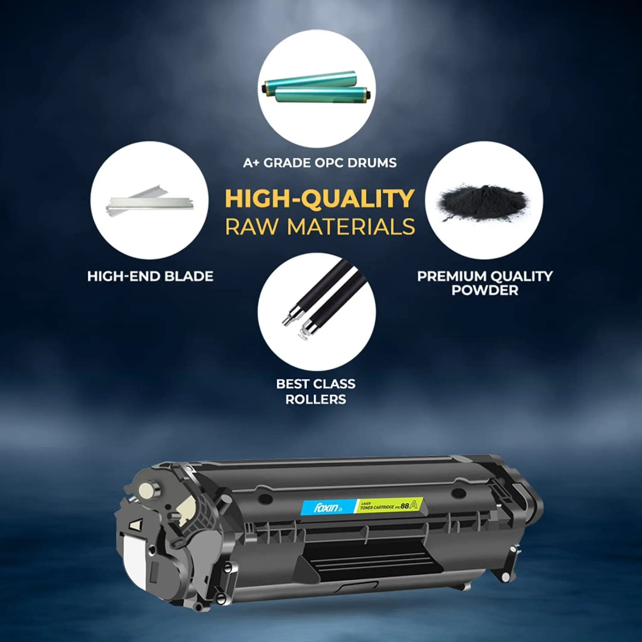 Foxin FTC 88A Laser Toner Cartridge compatible with P1007, P1008, P1106, P1108, ProM1136, M1213nf M1216, Pro MFP M128, M226DW, M226DN