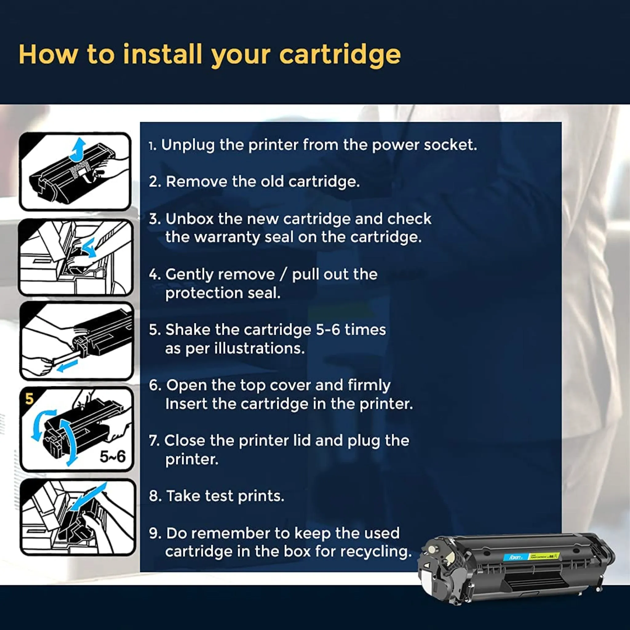 Foxin FTC 88A Laser Toner Cartridge compatible with P1007, P1008, P1106, P1108, ProM1136, M1213nf M1216, Pro MFP M128, M226DW, M226DN