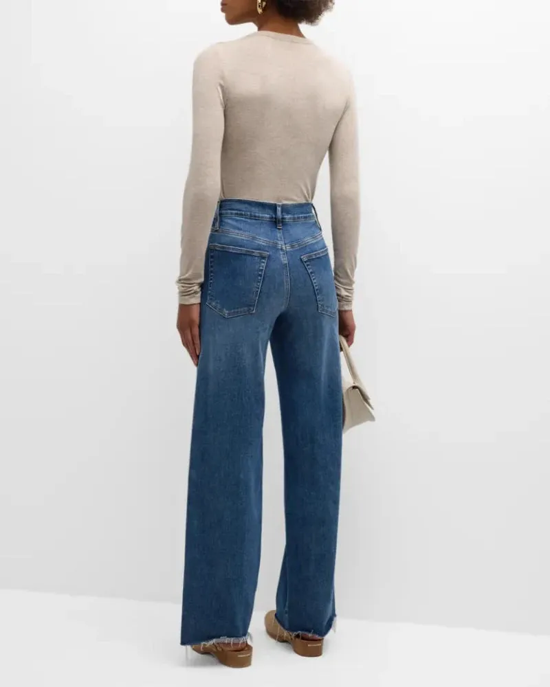 FRAME - Le Slim Palazzo Raw Fray in Mermaid