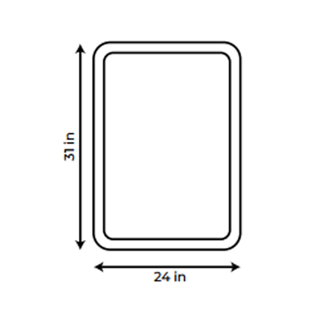 Frame Led Vanity Mirror - Wall Mount - 24" Aluminum/Matt Black