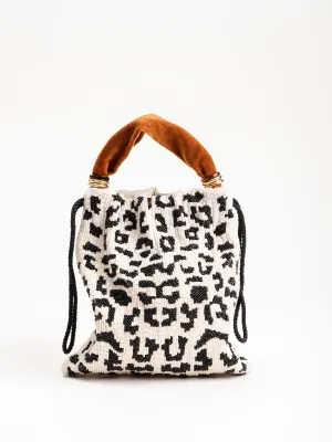 gala wristlet - black and white spot