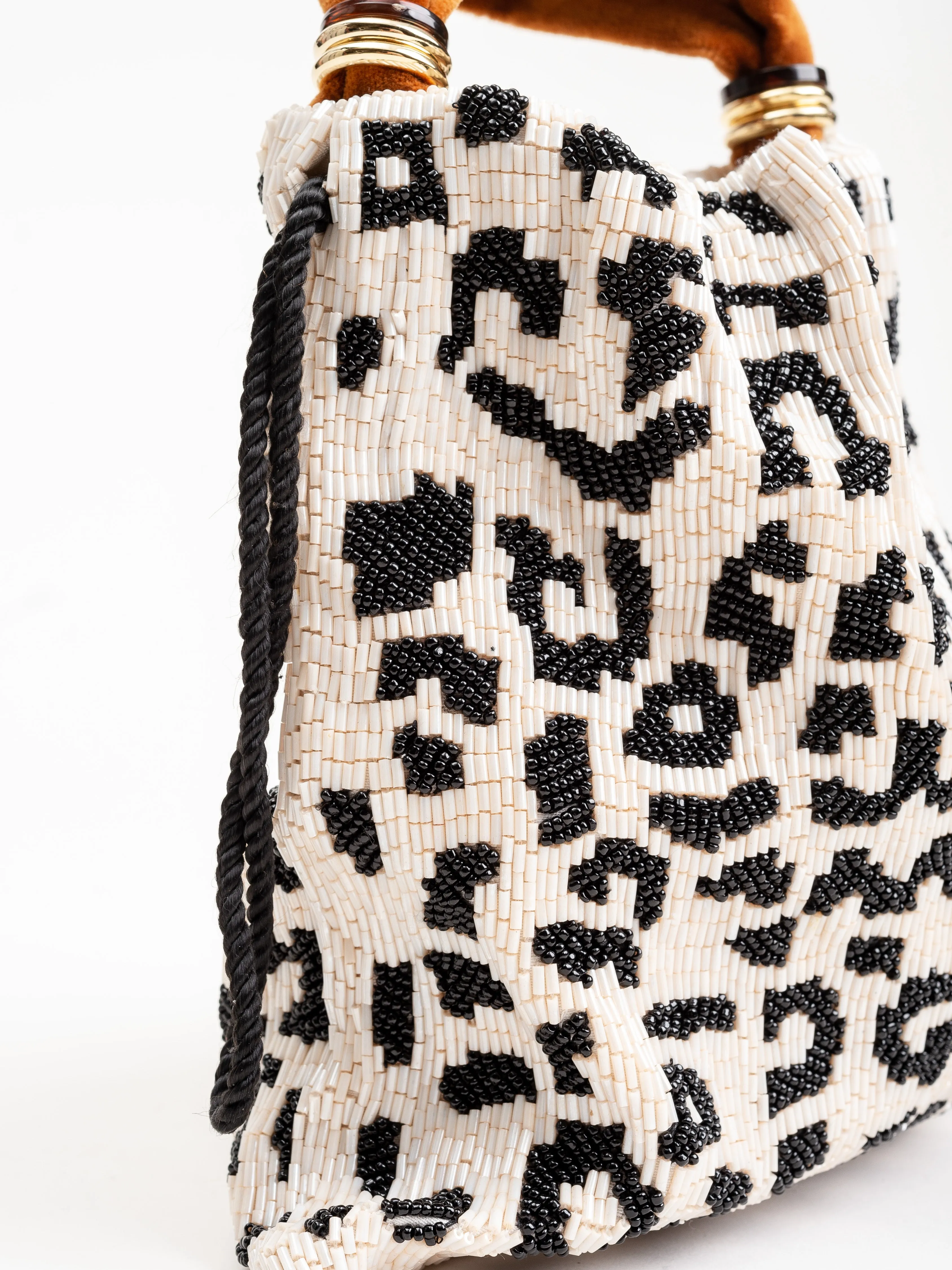 gala wristlet - black and white spot
