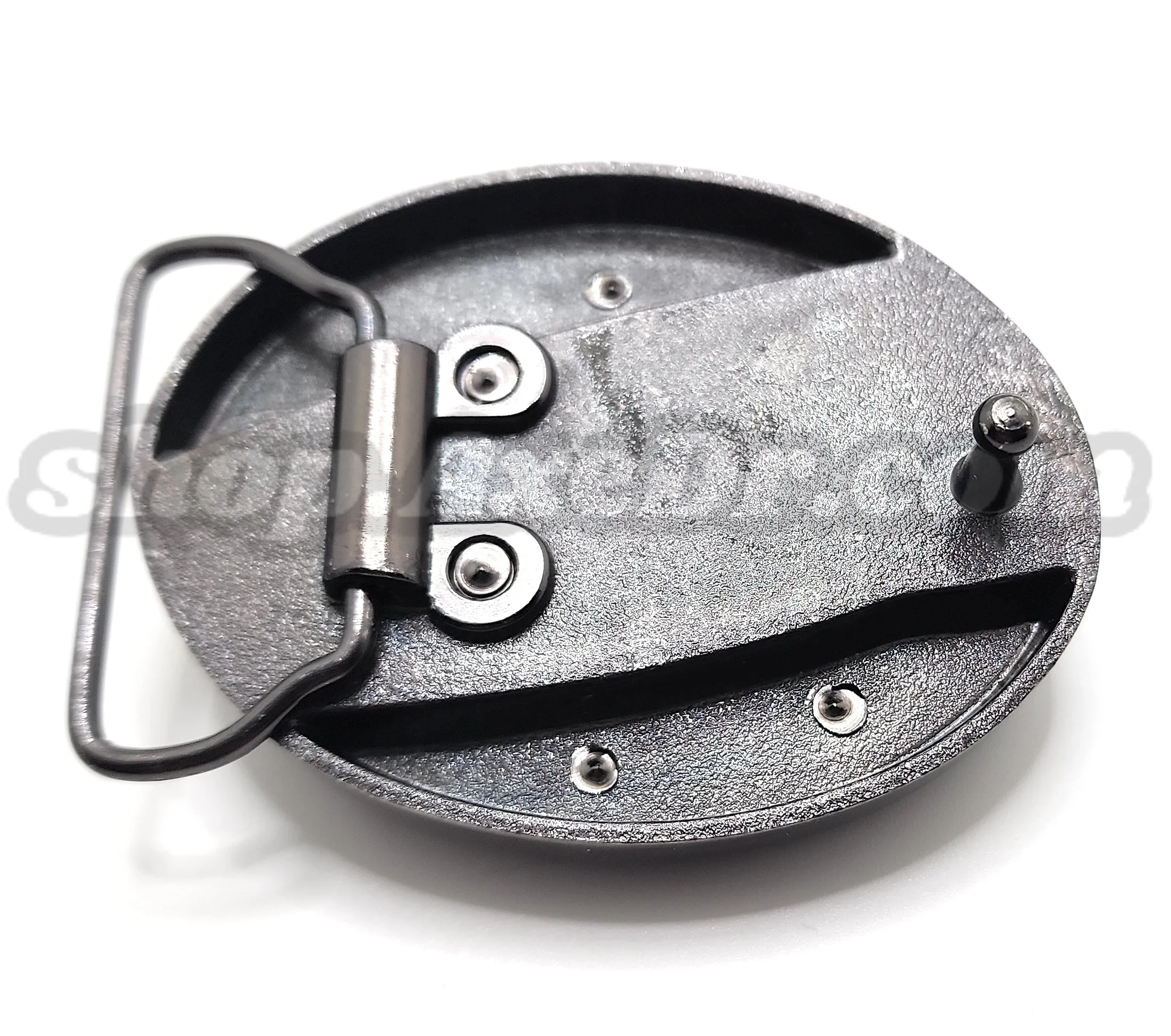 Galloping Horse and Horseshoes Folding Knife Belt Buckle Western