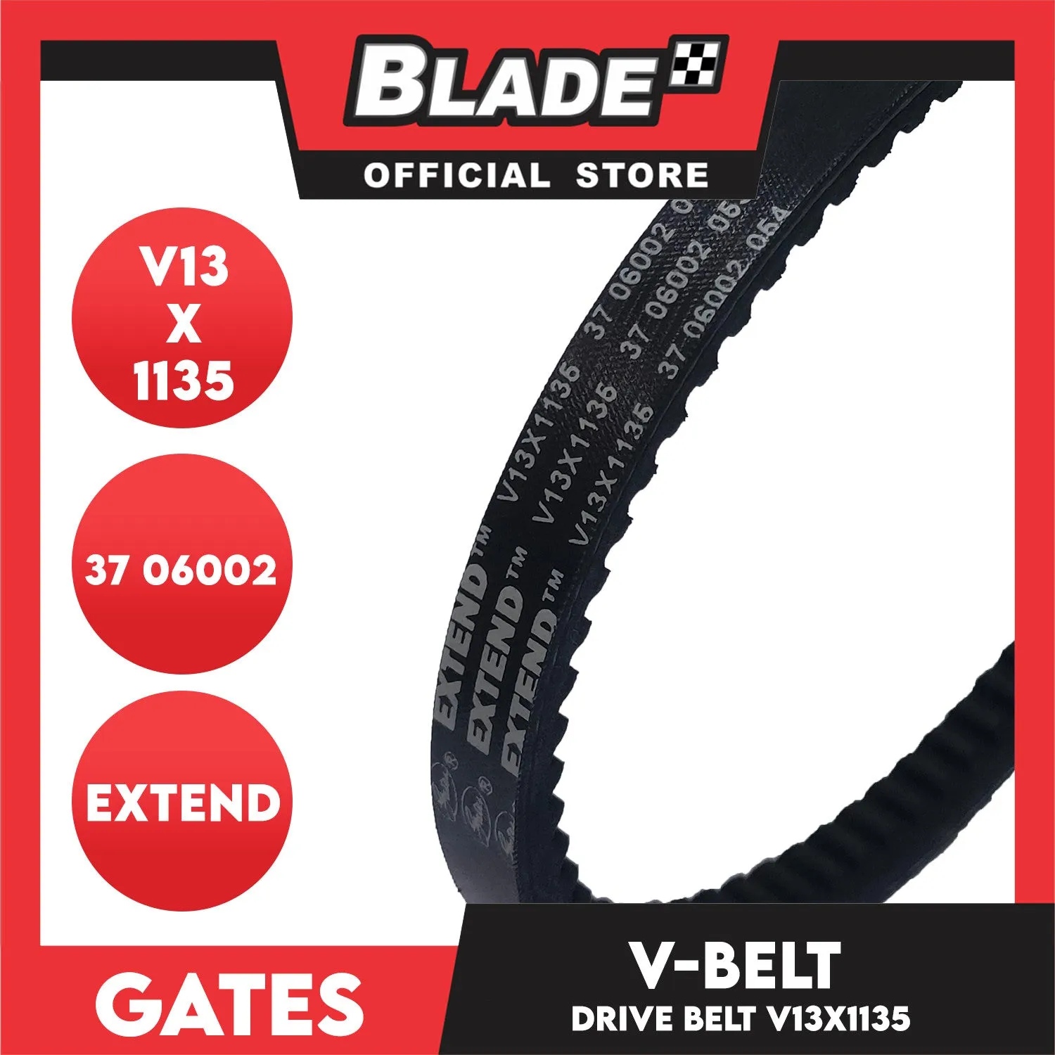 Gates Automotive Drive V-Belt Fan Belt Extend V13X1135 For Nissan and KIA