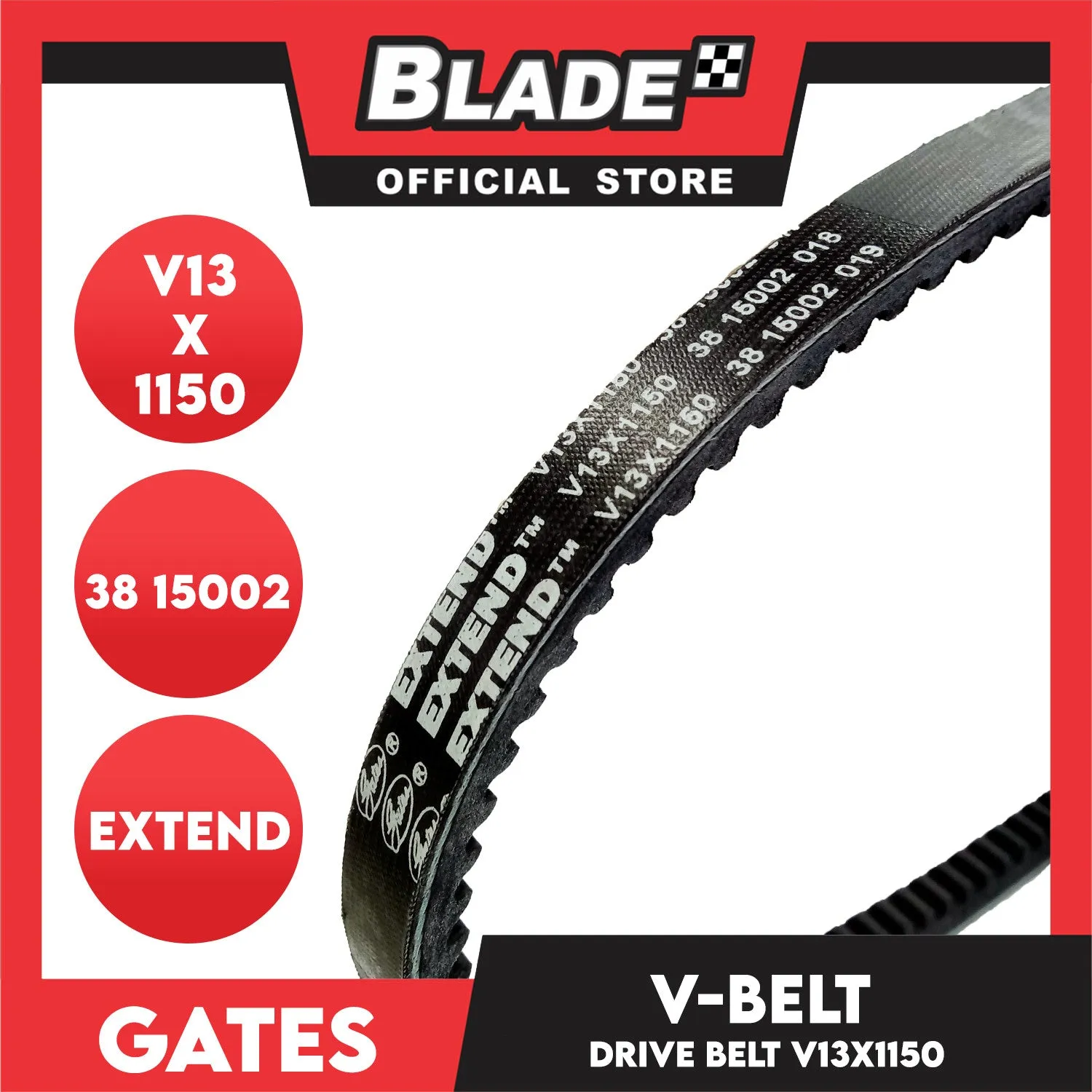 Gates Automotive Drive V-Belt Fan Belt Extend V13X1150 For Mitsubishi