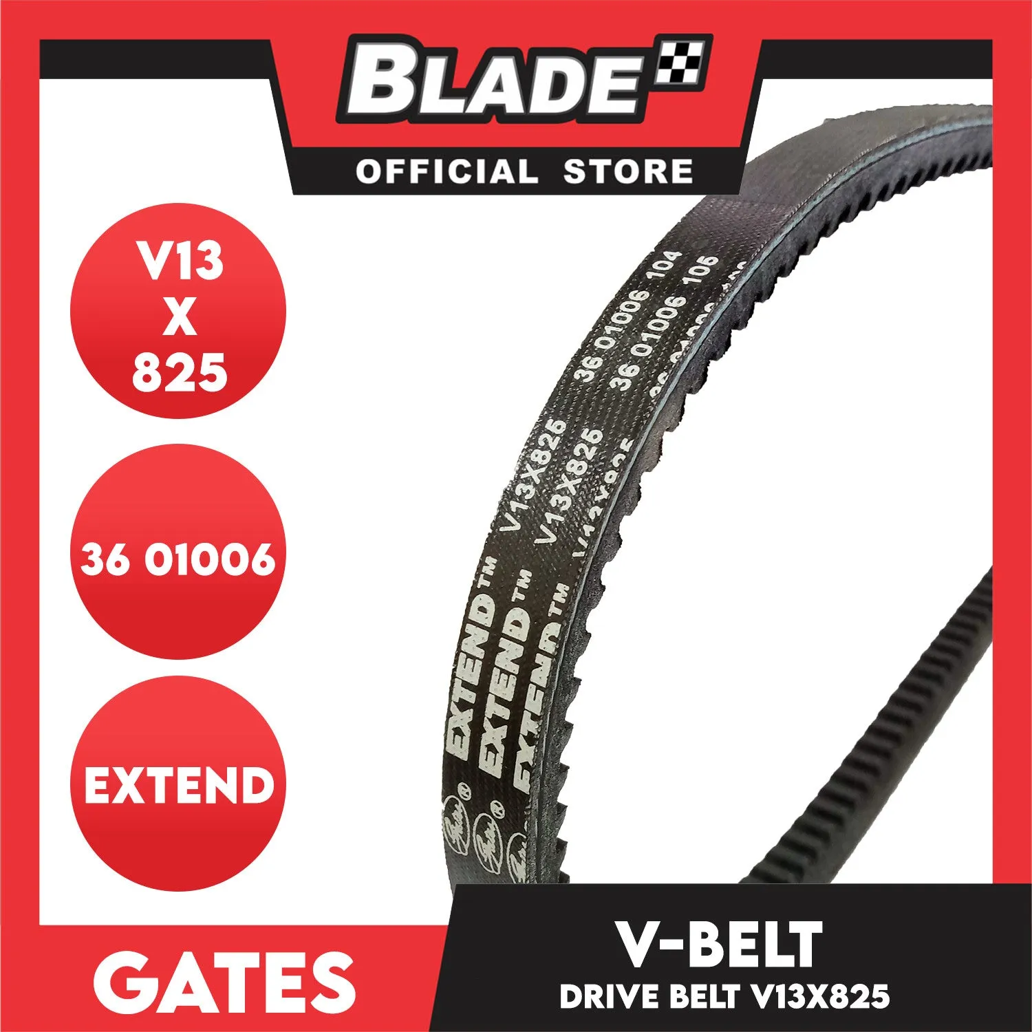Gates Automotive Drive V-Belt Fan Belt Extend V13X825 For Toyota