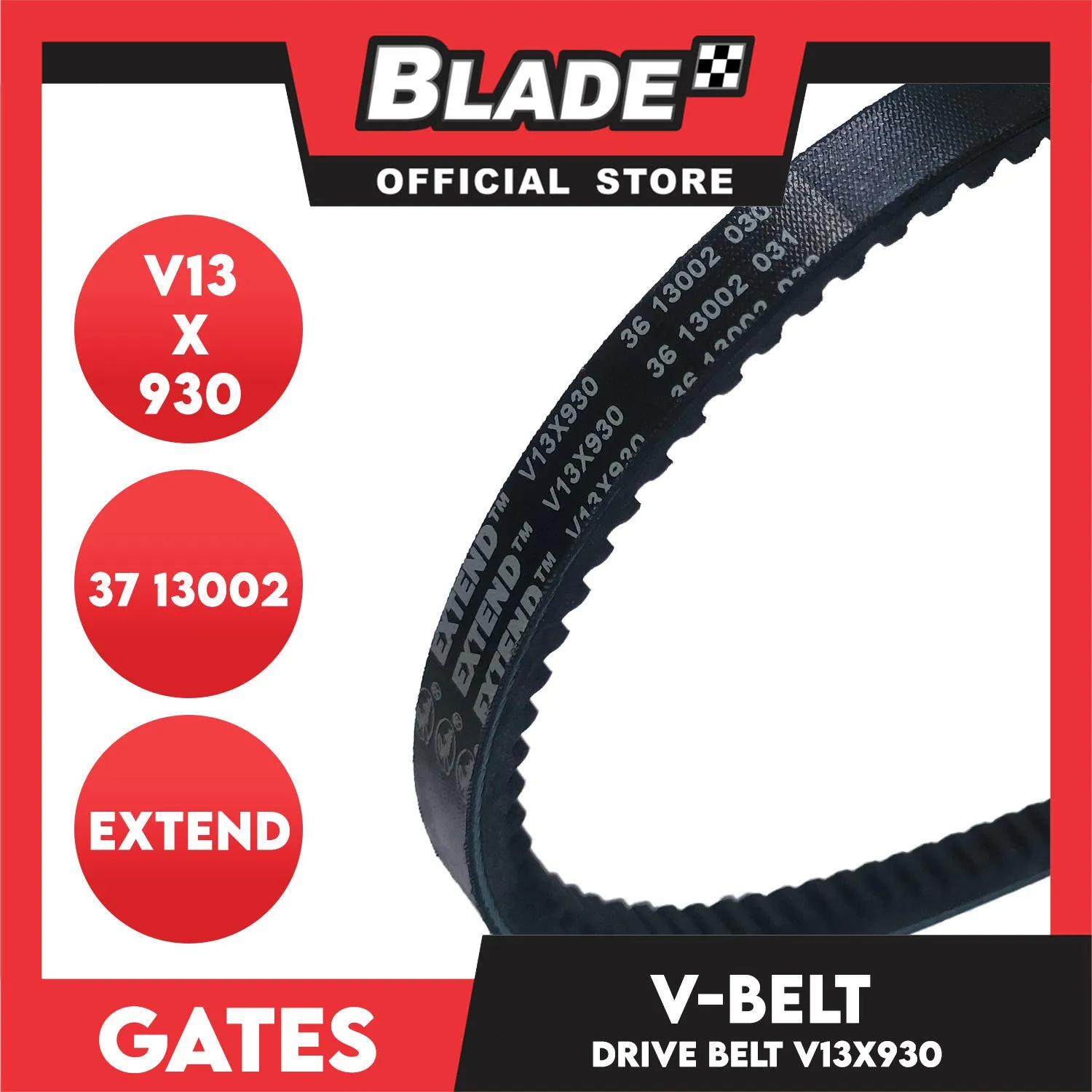 Gates Automotive Drive V-Belt Fan Belt Extend V13X930 For Nissan and Toyota
