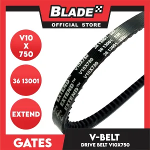 Gates Automotive Fan Belt Drive V-Belt Extend V10X750 For Suzuki and Mercedes-Benz