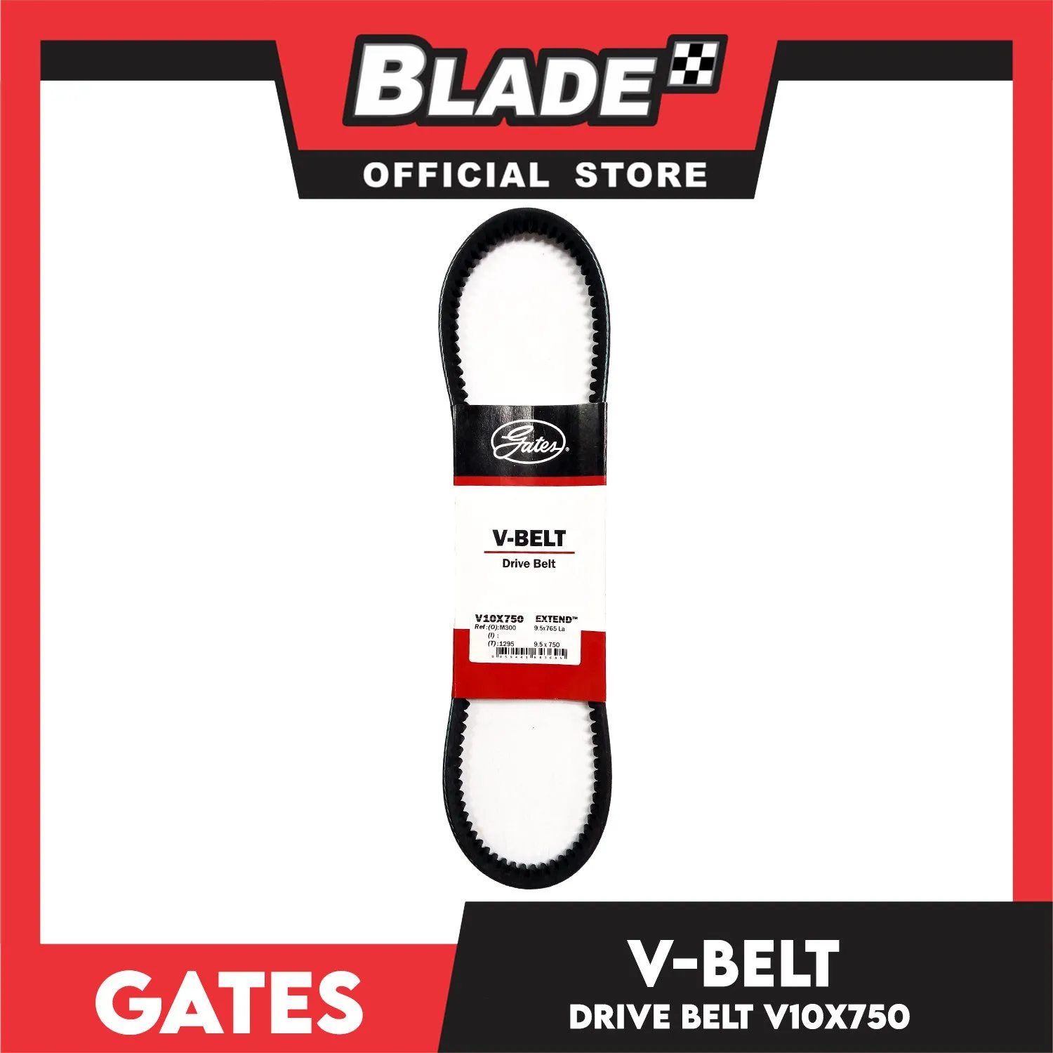 Gates Automotive Fan Belt Drive V-Belt Extend V10X750 For Suzuki and Mercedes-Benz