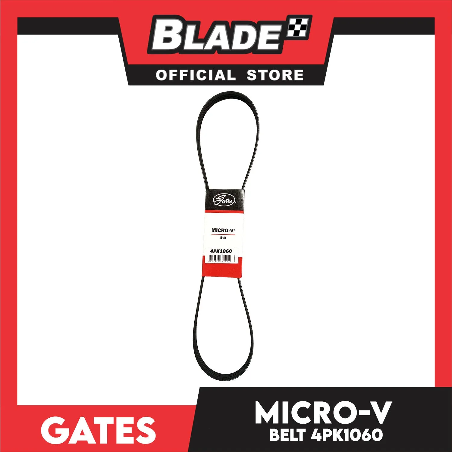 Gates Automotive Micro-V Fan Belt 4PK1060 For Chevrolet, Honda, Hyundai and Kia