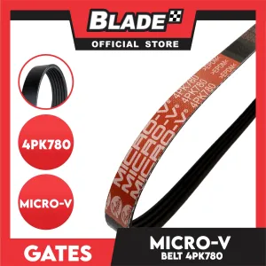 Gates Automotive Micro-V Fan Belt 4PK780 For Honda, Kia, Mazda, Mitsubishi and Toyota