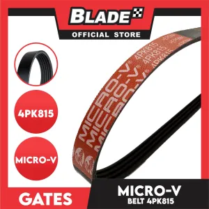 Gates Automotive Micro-V Fan Belt 4PK815 For Honda, Hyundai and Toyota