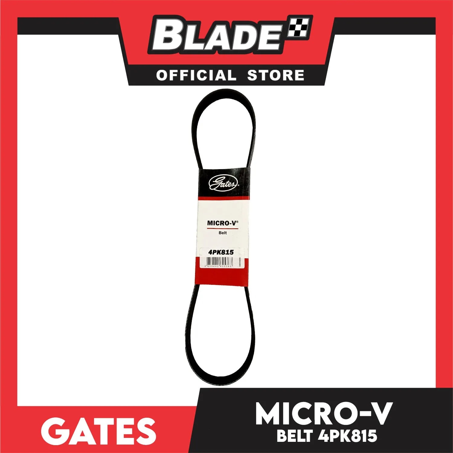 Gates Automotive Micro-V Fan Belt 4PK815 For Honda, Hyundai and Toyota