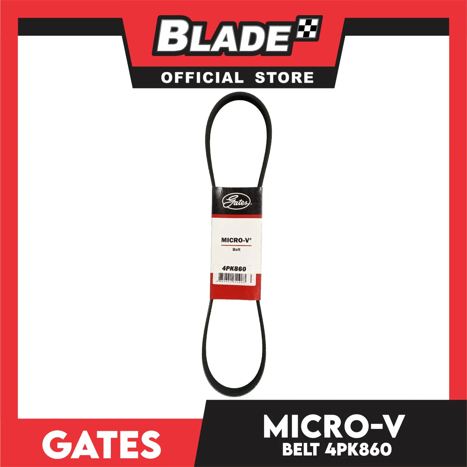 Gates Automotive Micro-V Fan Belt 4PK860 For Toyota