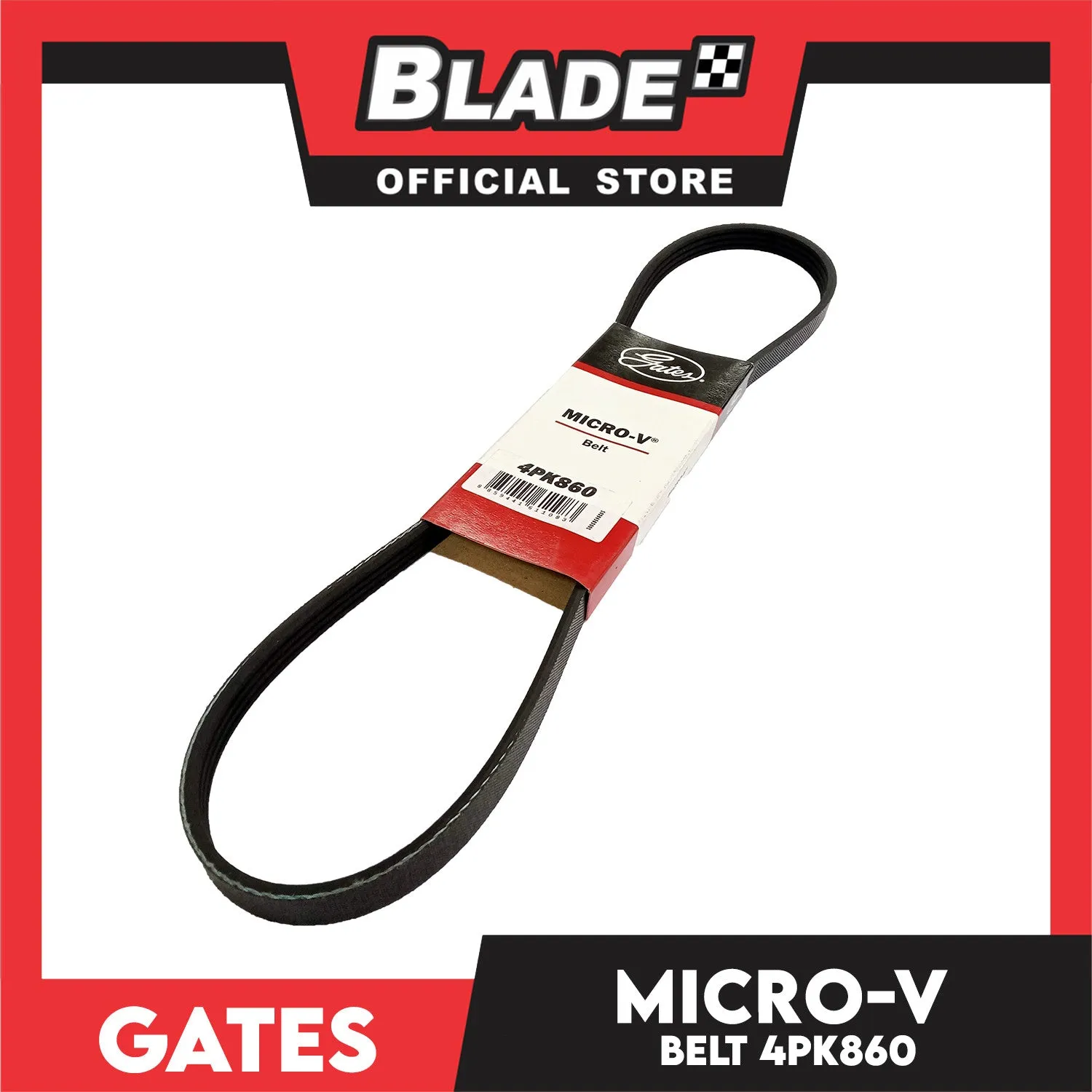 Gates Automotive Micro-V Fan Belt 4PK860 For Toyota