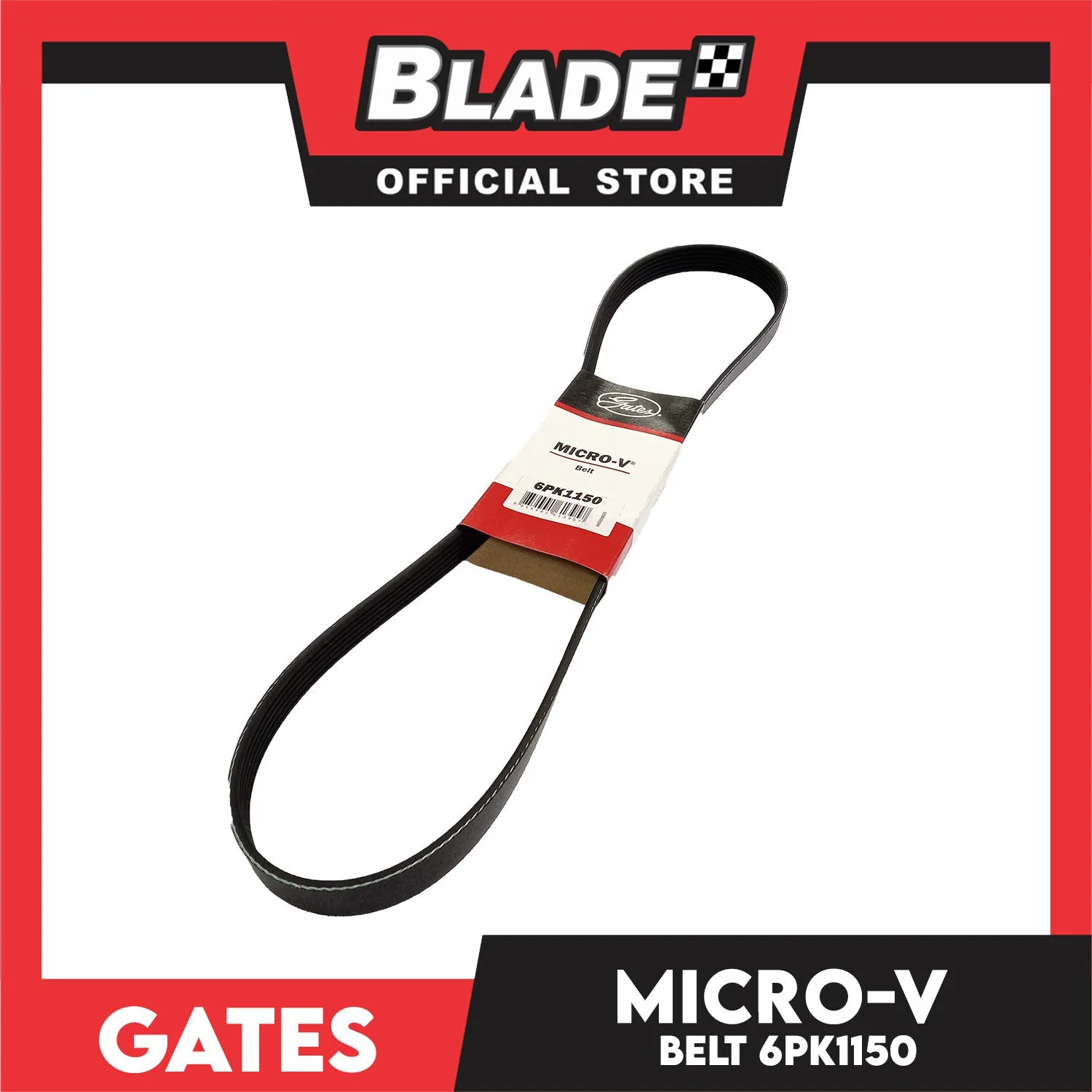 Gates Automotive Micro-V Fan Belt 6PK1150 For Toyota, Mitsubishi and and Nissan