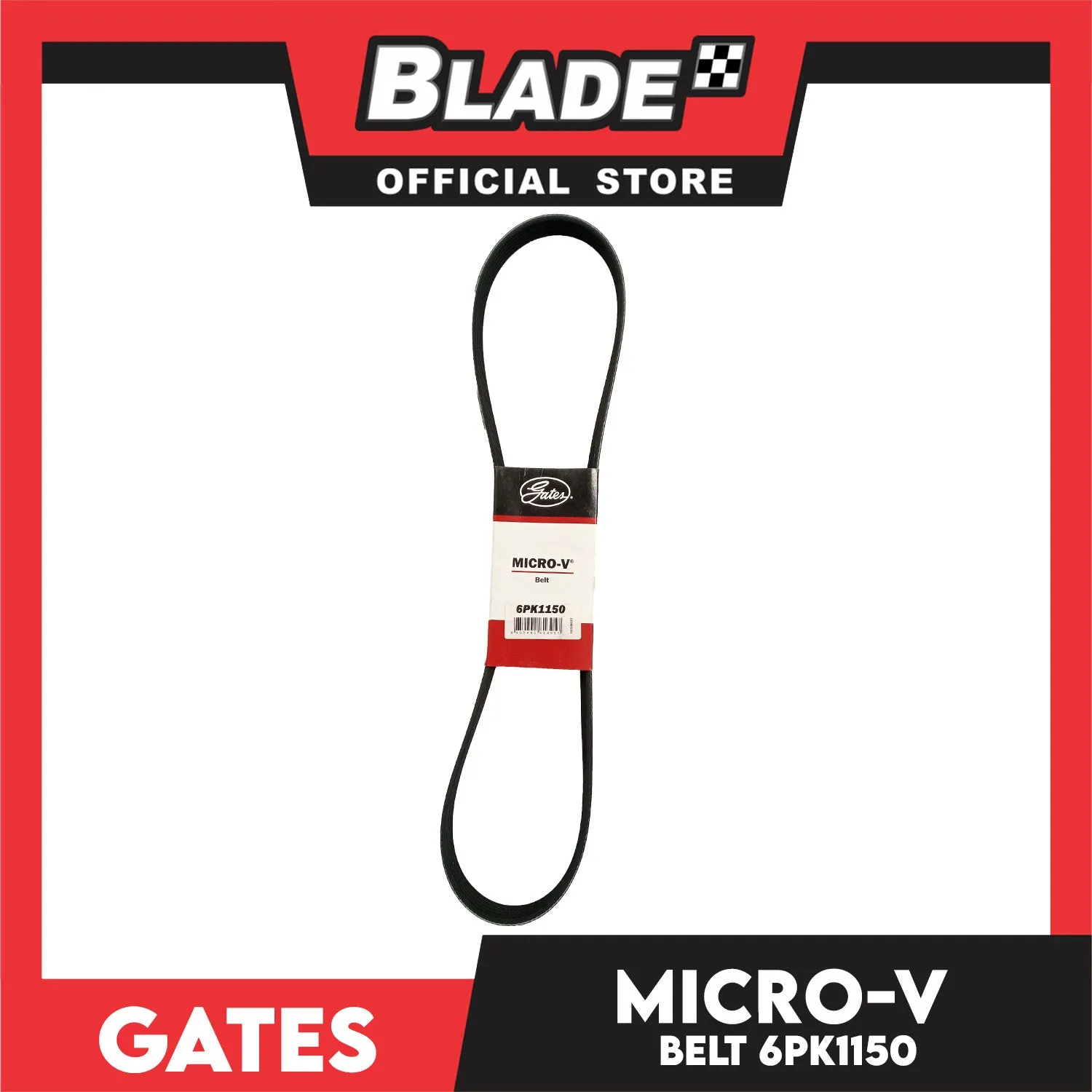 Gates Automotive Micro-V Fan Belt 6PK1150 For Toyota, Mitsubishi and and Nissan