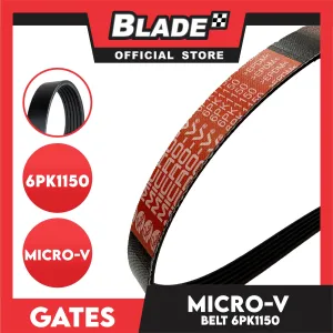 Gates Automotive Micro-V Fan Belt 6PK1150 For Toyota, Mitsubishi and and Nissan