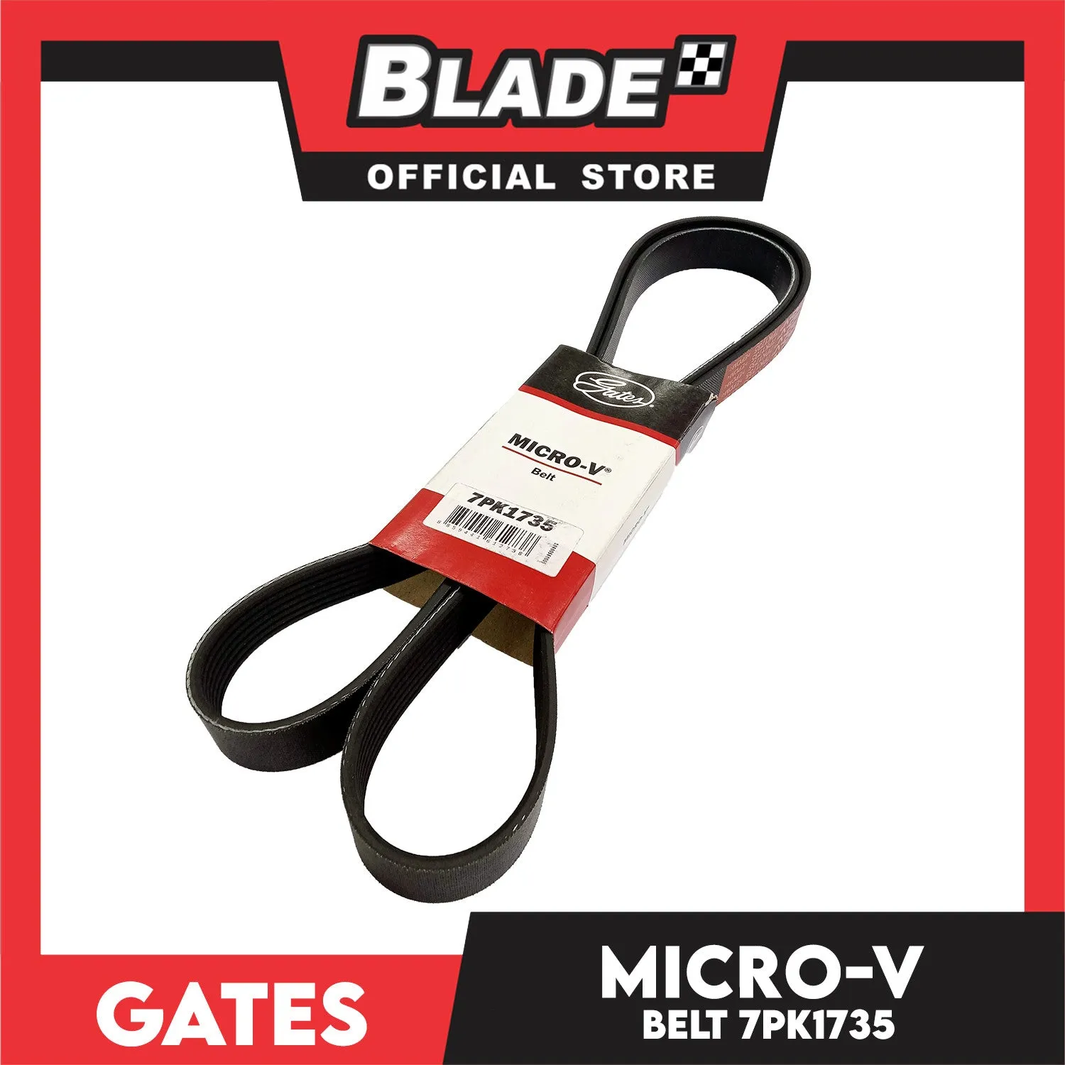 Gates Automotive Micro-V Fan Belt 7PK1735 KO70682 For Nissan