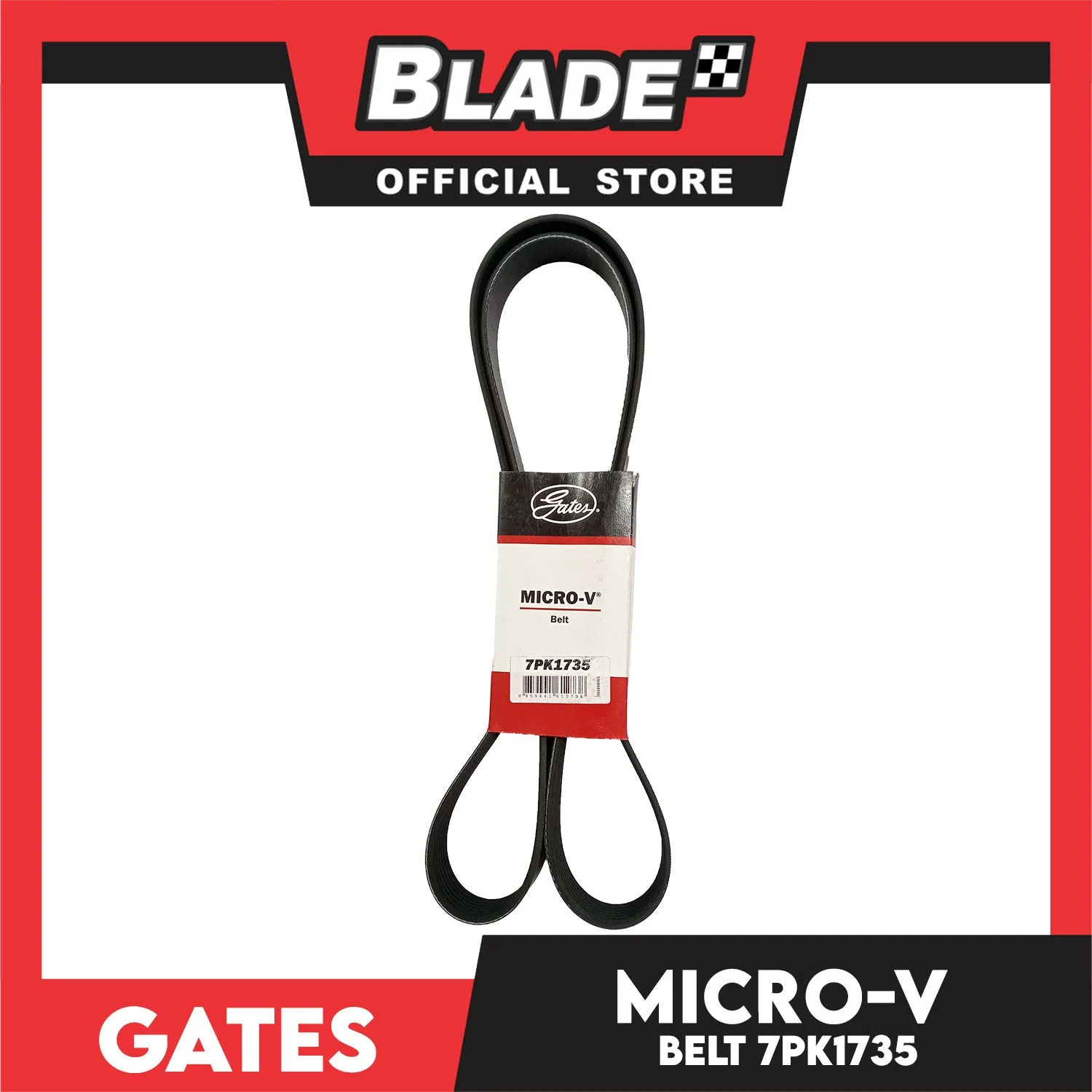 Gates Automotive Micro-V Fan Belt 7PK1735 KO70682 For Nissan