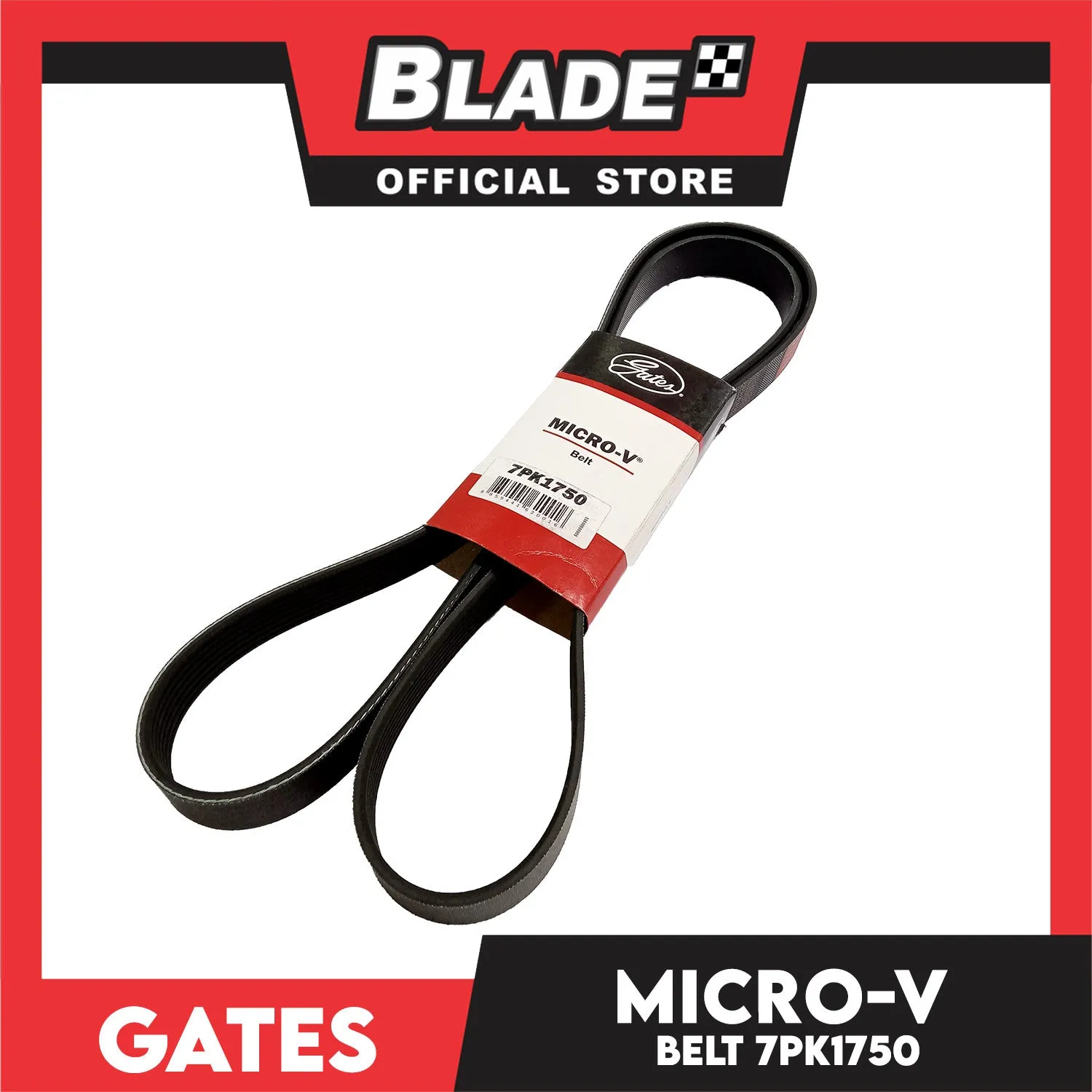 Gates Automotive Micro-V Fan Belt 7PK1750 For Honda and Nissan