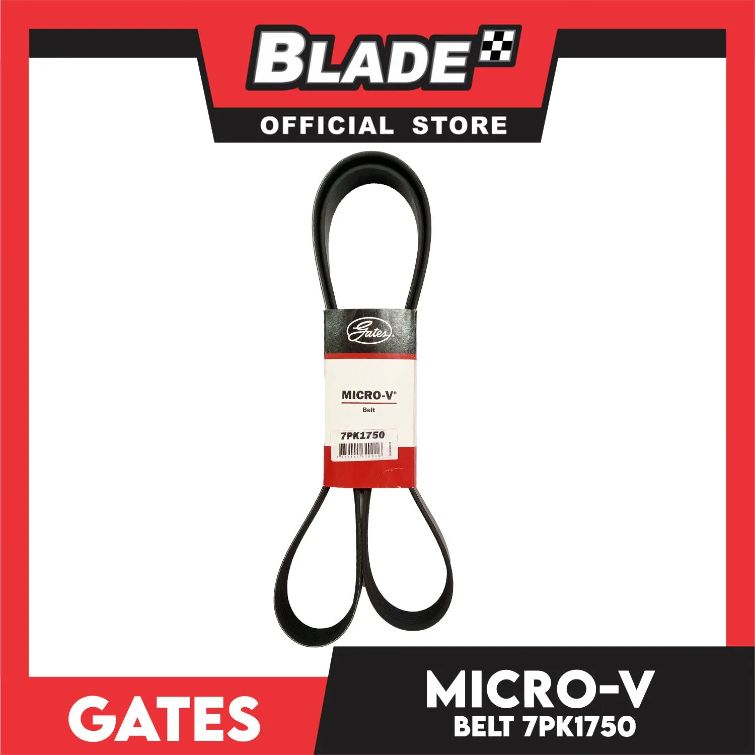 Gates Automotive Micro-V Fan Belt 7PK1750 For Honda and Nissan