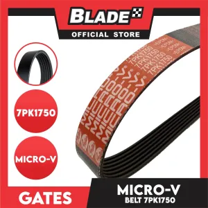 Gates Automotive Micro-V Fan Belt 7PK1750 For Honda and Nissan