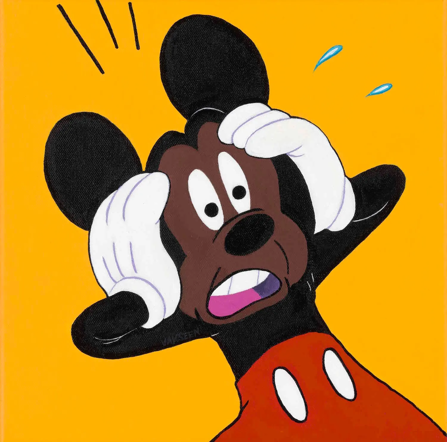 Gee GOSH!! - FOBP - Black Mickey Mouse portrait art - Custom Art Stickers for Laptop & Wall Decor - Vakseen Art