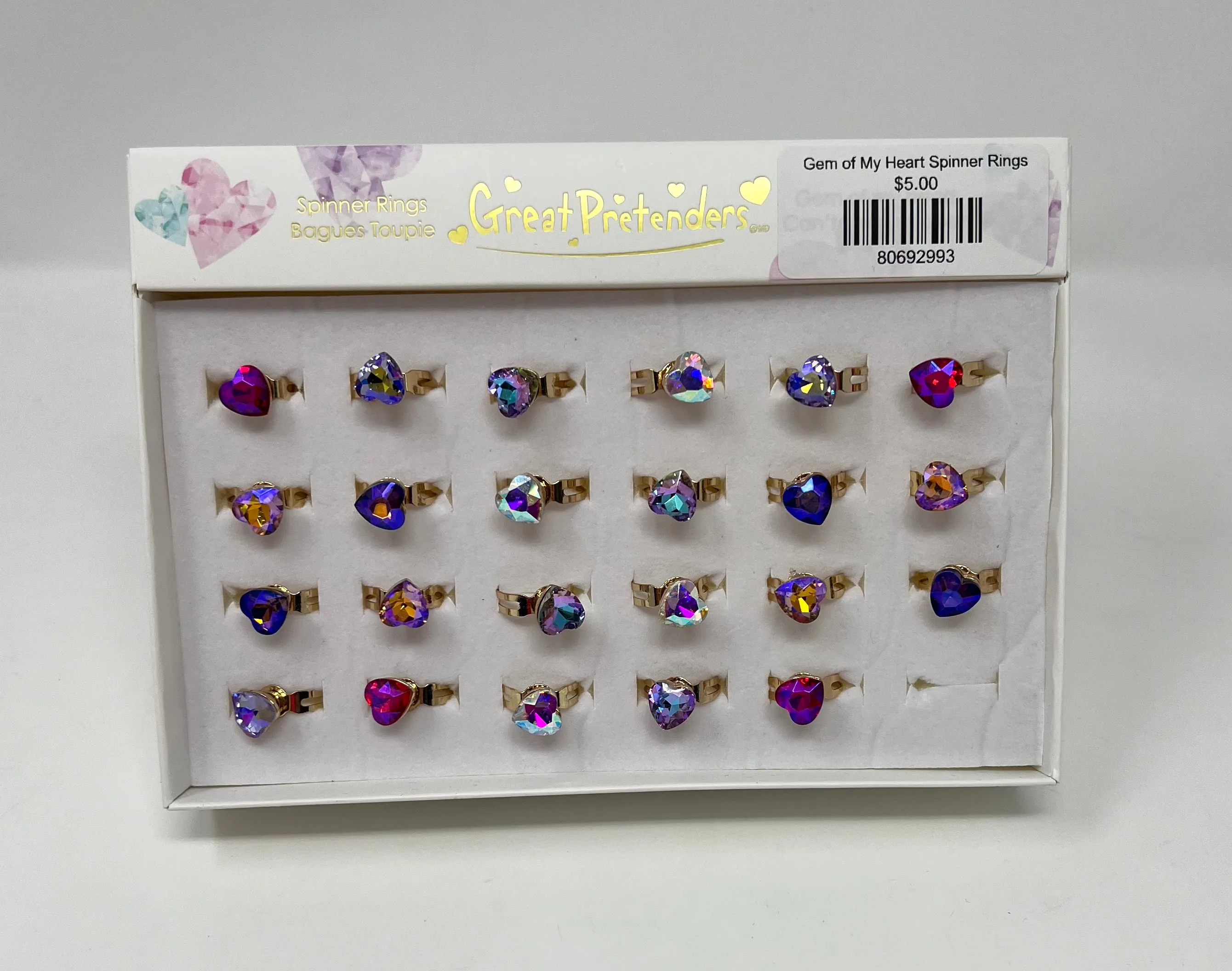 Gem of My Heart Spinner Rings