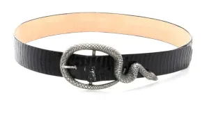 Genuine Snakeskin Belt-Black