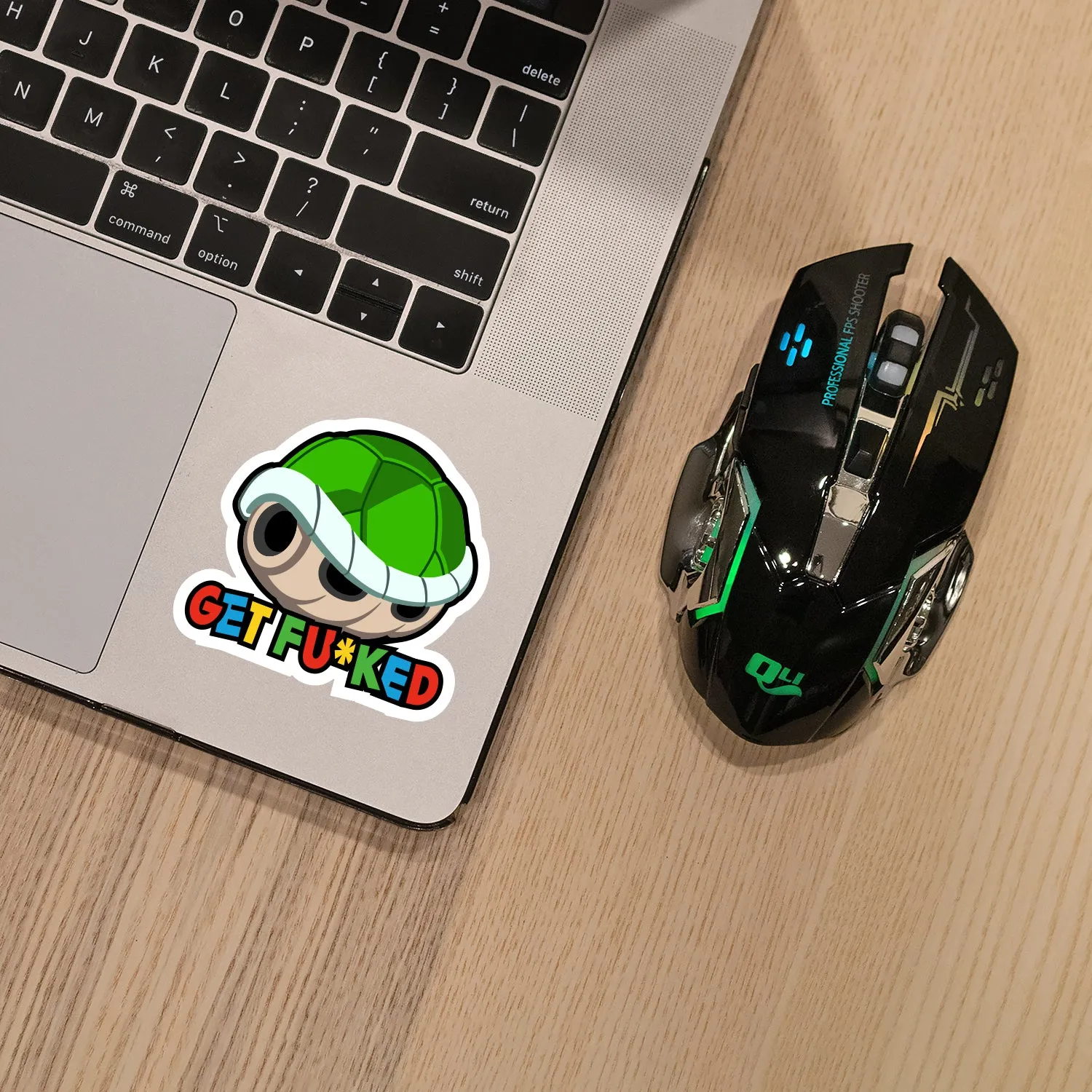 Get Fuked Green Shell Sticker