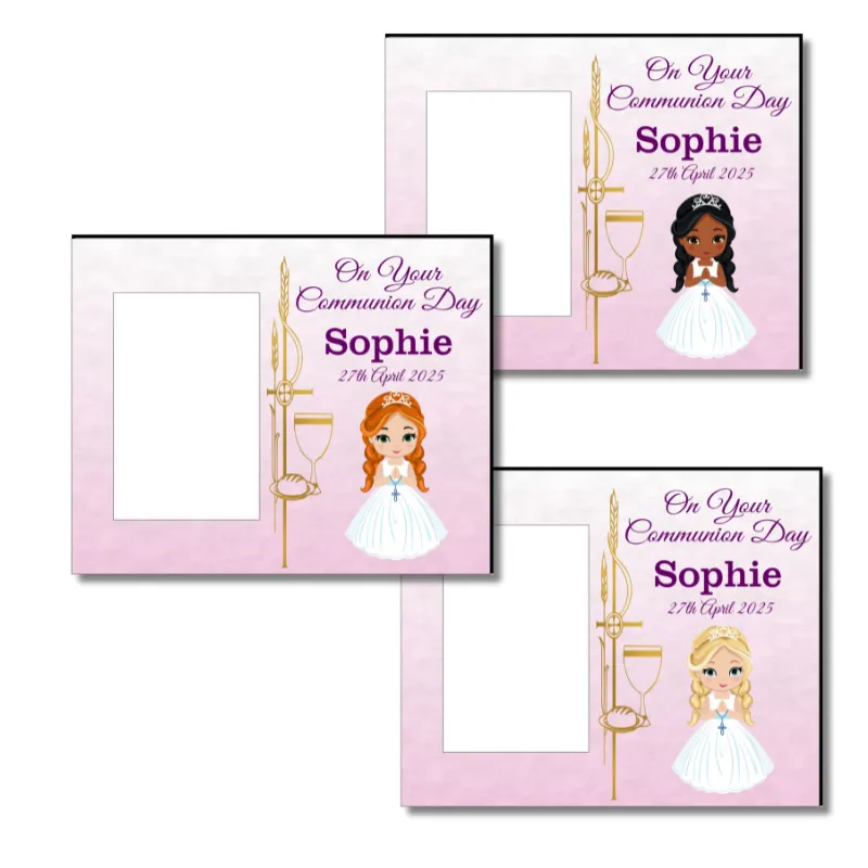 Girl Communion Frame, Personalised Gift