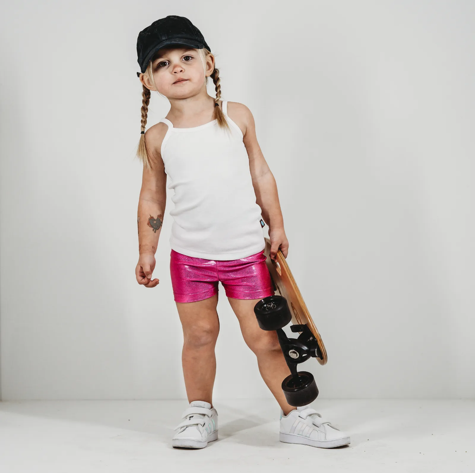 Girls Novelty Bike Shorts  | Fuchsia Sparkly Shimmer