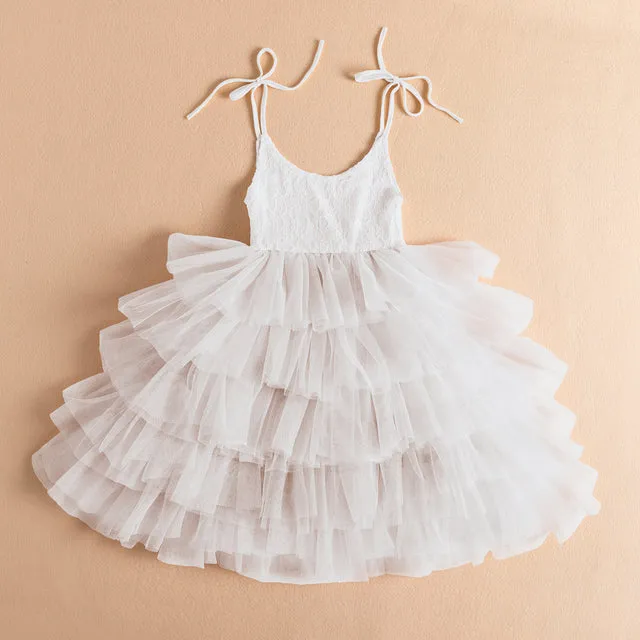 Girls Summer Dresses For Kids Sling Lace Birthday Clothes