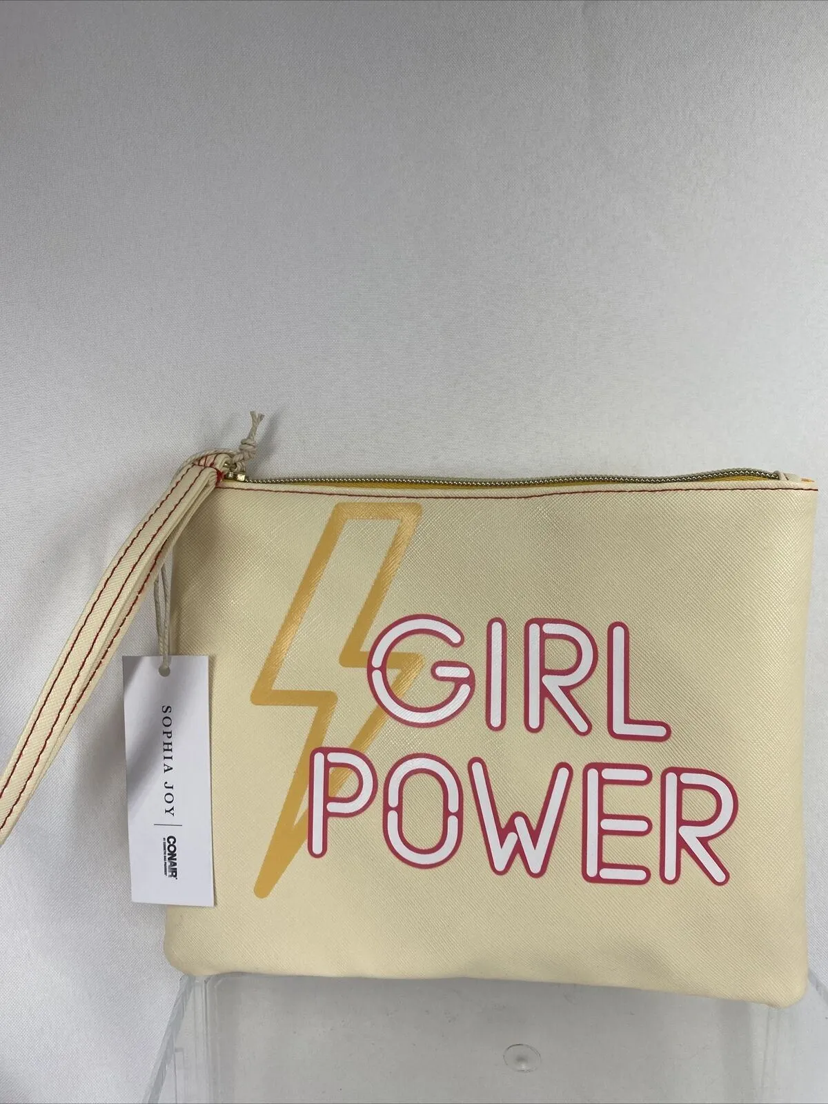 Girls Wristlet Bag Conair  7" x 9"  "GIRL Power" Sophia Joy Zip Closure Purse