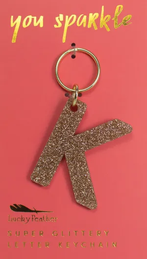 Glitter Letter Keychain - K