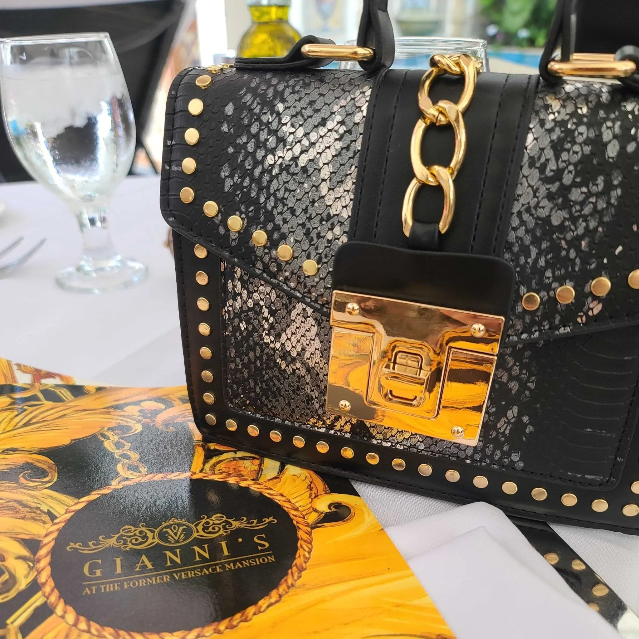 Glitz Glamour Bag: Silver Black
