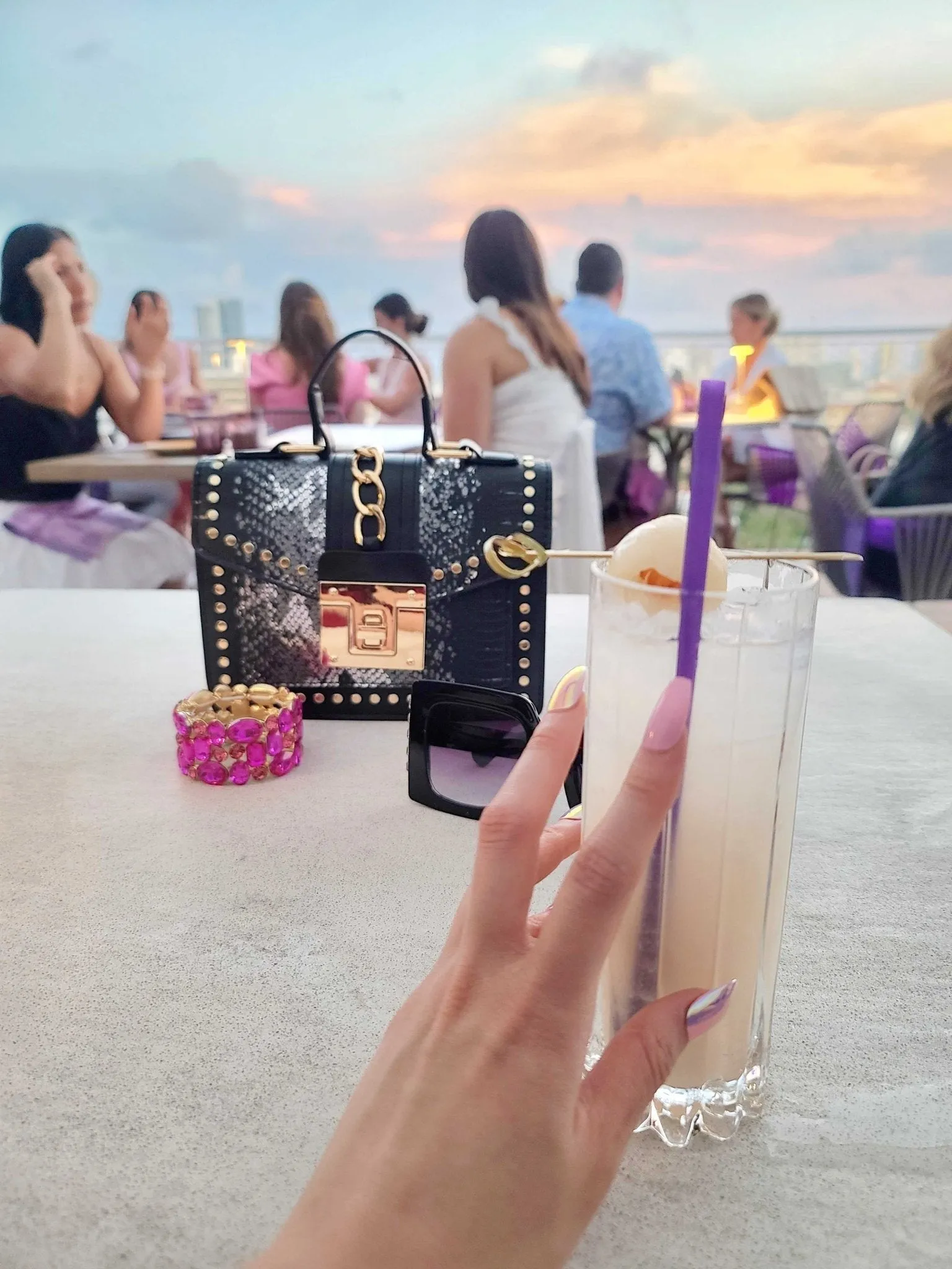 Glitz Glamour Bag: Silver Black